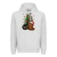 Dove Grey heifer cow gnomies christmas tree Premium Hoodie - CowGirlArtShop