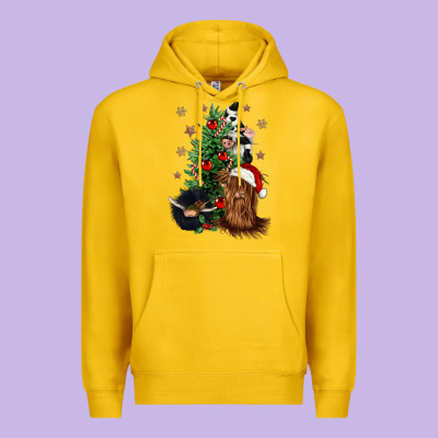 Heifer Cow Gnomies Christmas Tree Premium Hoodie Designed By Cowgirlartshop