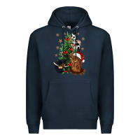 Navy heifer cow gnomies christmas tree Premium Hoodie - CowGirlArtShop