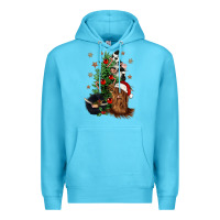 Ocean Blue heifer cow gnomies christmas tree Premium Hoodie - CowGirlArtShop