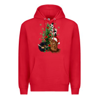 Red heifer cow gnomies christmas tree Premium Hoodie - CowGirlArtShop