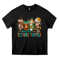 Black moody before coffee longhaired cow coffee Heavy Core Tee - Jasminsmagicworld