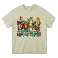 Mossy moody before coffee longhaired cow coffee Heavy Core Tee - Jasminsmagicworld