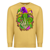 Antique Gold Mardi Gras with skeleton hand Premium Sweatshirt - HowdyJamesFarm