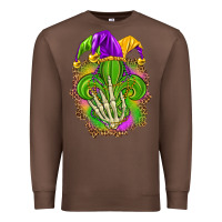 Chestnut Mardi Gras with skeleton hand Premium Sweatshirt - HowdyJamesFarm