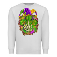 Dove Grey Mardi Gras with skeleton hand Premium Sweatshirt - HowdyJamesFarm