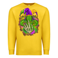 Lemon Mardi Gras with skeleton hand Premium Sweatshirt - HowdyJamesFarm