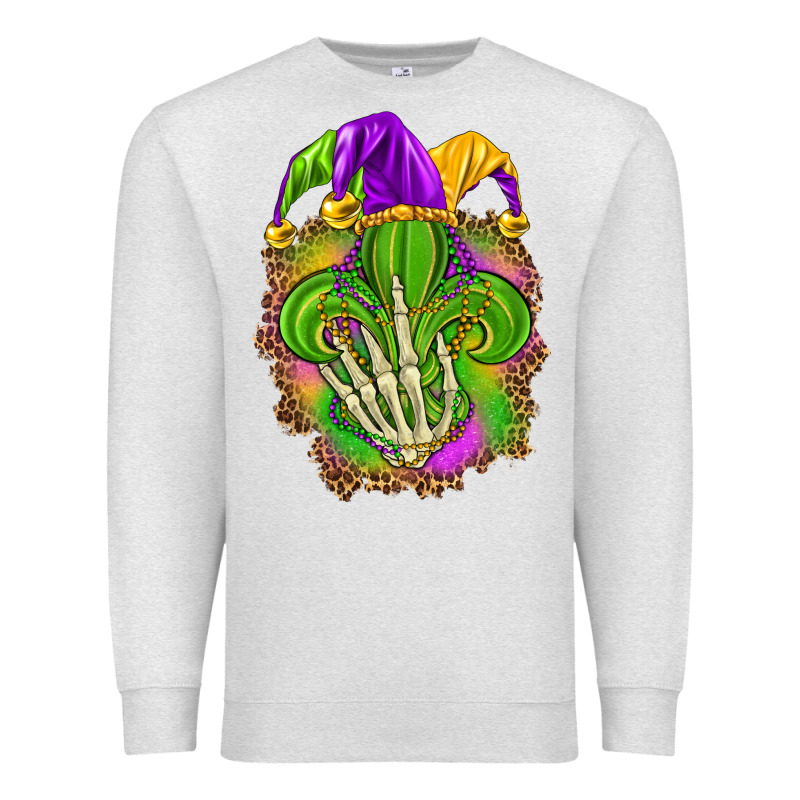 Mardi Gras With Skeleton Hand Premium Sweatshirt by HowdyJamesFarm | Teevron