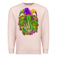 Pale Pink Mardi Gras with skeleton hand Premium Sweatshirt - HowdyJamesFarm