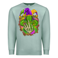 Seafoam Mardi Gras with skeleton hand Premium Sweatshirt - HowdyJamesFarm