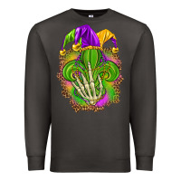 Smoke Mardi Gras with skeleton hand Premium Sweatshirt - HowdyJamesFarm