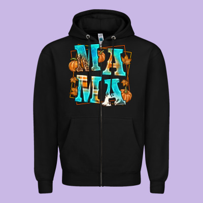 Fall Mama Zipper Hoodie Designed By Texasbilliewilder