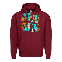 Burgundy Fall Mama Zipper Hoodie - texasbilliewilder