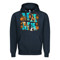 Navy Fall Mama Zipper Hoodie - texasbilliewilder