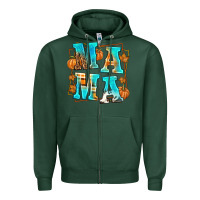 Sports Green Fall Mama Zipper Hoodie - texasbilliewilder