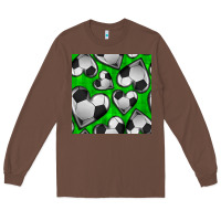 Chestnut soccer hearts seamless pattern Long Sleeve Tee - BundleAndBundleShop
