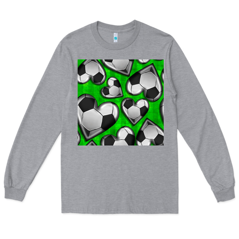 Soccer Hearts Seamless Pattern Long Sleeve Tee by BundleAndBundleShop | Teevron