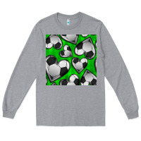 Heather Grey soccer hearts seamless pattern Long Sleeve Tee - BundleAndBundleShop