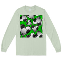 Matcha soccer hearts seamless pattern Long Sleeve Tee - BundleAndBundleShop