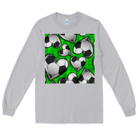 Moon Dust soccer hearts seamless pattern Long Sleeve Tee - BundleAndBundleShop