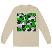 Mushroom soccer hearts seamless pattern Long Sleeve Tee - BundleAndBundleShop