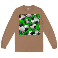 Toasted Coconut soccer hearts seamless pattern Long Sleeve Tee - BundleAndBundleShop