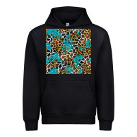 Black turquoise glitter cowhide leopard seamless pattern Urban Hoodie - BundleAndBundleShop