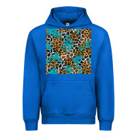 Cobalt turquoise glitter cowhide leopard seamless pattern Urban Hoodie - BundleAndBundleShop