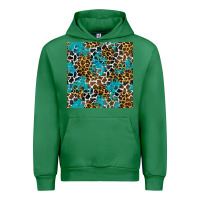 Emerald turquoise glitter cowhide leopard seamless pattern Urban Hoodie - BundleAndBundleShop