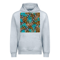 Heather Grey turquoise glitter cowhide leopard seamless pattern Urban Hoodie - BundleAndBundleShop