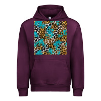 Mauve Wine turquoise glitter cowhide leopard seamless pattern Urban Hoodie - BundleAndBundleShop