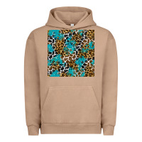 Pigment Burro turquoise glitter cowhide leopard seamless pattern Urban Hoodie - BundleAndBundleShop
