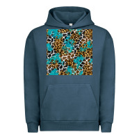 Pigment Midnight Navy turquoise glitter cowhide leopard seamless pattern Urban Hoodie - BundleAndBundleShop