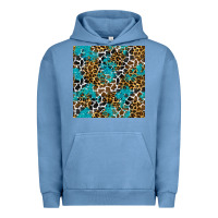 Pigment Pebble Blue turquoise glitter cowhide leopard seamless pattern Urban Hoodie - BundleAndBundleShop