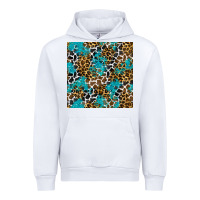 White turquoise glitter cowhide leopard seamless pattern Urban Hoodie - BundleAndBundleShop