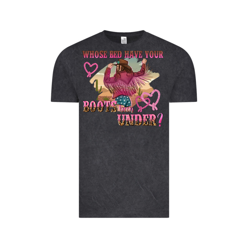 Whose Bed Have Youre Boots Been Under Vintage Tee by NancyCooperArtShop | Teevron
