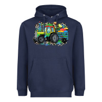 Navy Autism farm tractor Heavyweight Hoodie - CowGirlArtShop