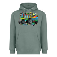 Sage Autism farm tractor Heavyweight Hoodie - CowGirlArtShop