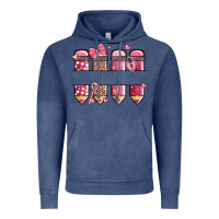 Vintage Denim custom name valentine's day school pencils Vintage Hoodie - MaliasSmallBusiness