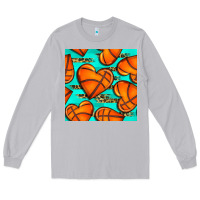 Moon Dust basketball hearts with leopard seamless pattern Long Sleeve Tee - BundleAndBundleShop