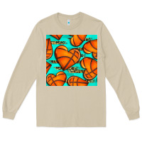 Mushroom basketball hearts with leopard seamless pattern Long Sleeve Tee - BundleAndBundleShop