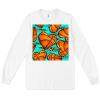 White basketball hearts with leopard seamless pattern Long Sleeve Tee - BundleAndBundleShop