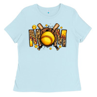 Baby Blue softball mom Ladies Tee - Jasminsmagicworld