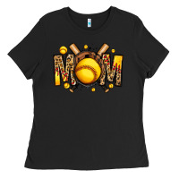 Black softball mom Ladies Tee - Jasminsmagicworld