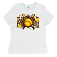 White softball mom Ladies Tee - Jasminsmagicworld