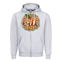 Heather Grey Fall with Background Zipper Hoodie - texasbilliewilder