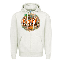Oatmeal Heather Fall with Background Zipper Hoodie - texasbilliewilder