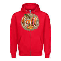 Red Fall with Background Zipper Hoodie - texasbilliewilder