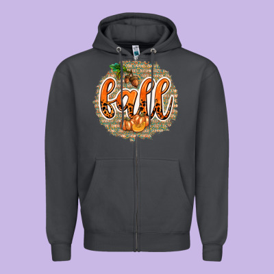 Fall With Background Zipper Hoodie Designed By Texasbilliewilder
