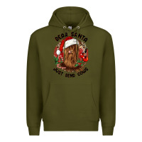 Army Green dear santa just send cows Premium Hoodie - CowGirlArtShop